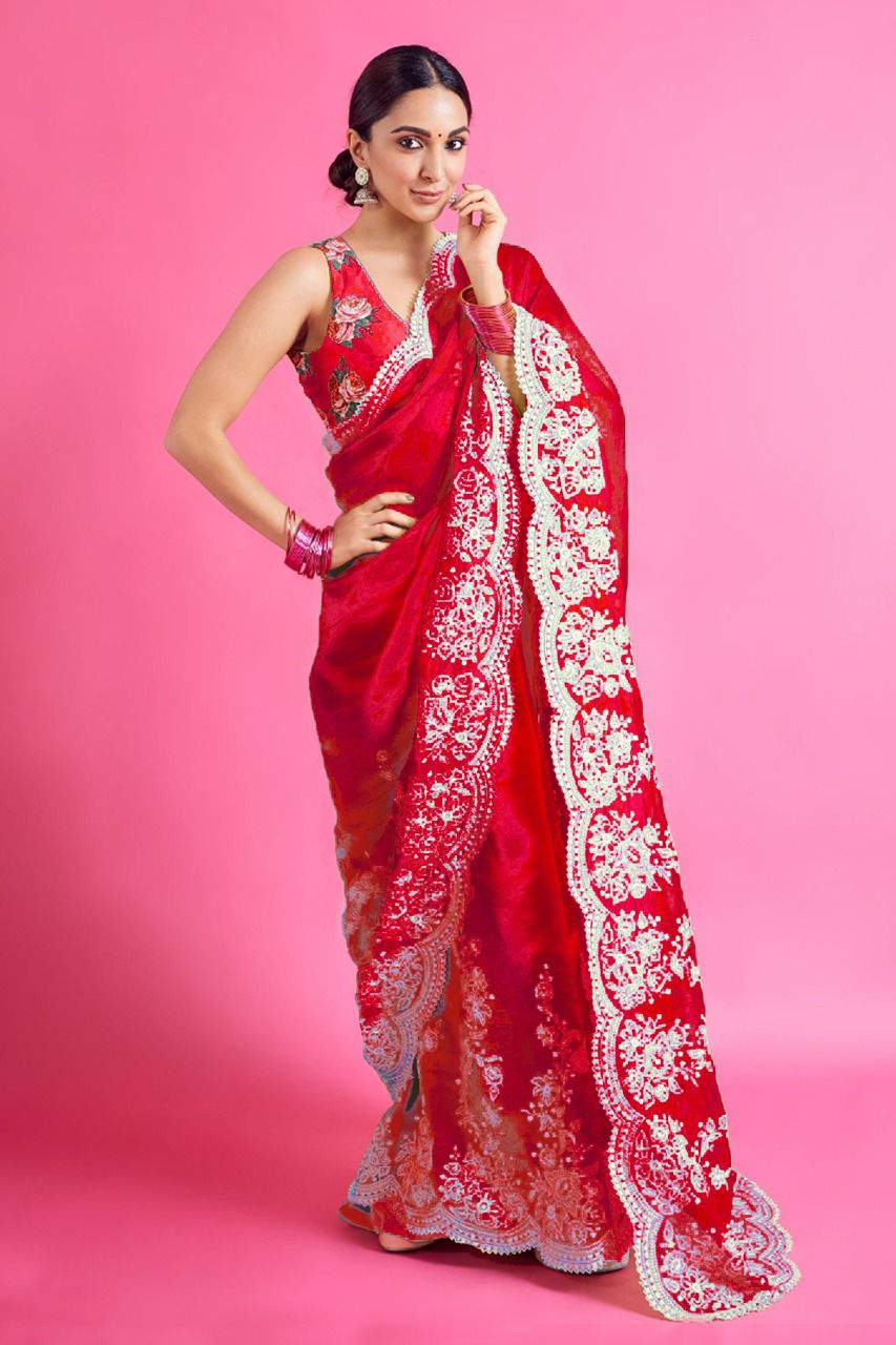 Vivera Kiara Fancy Party Wear Organza Net Designer Saree Collection